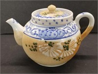 3-Piece Individual Enameled 5" Teapot w/Strainer