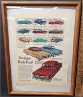 Framed 1952 Ford Ad