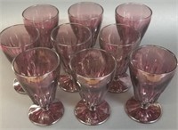 9 Amethyst Glass 5.5" Pedestal Dessert Glasses