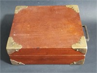 10" Wood Box w/Brass Corner Guards