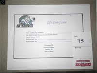 $200.00 Gift Certificate for Cloverdale Paint,