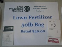 50lb bag Lawn Fertilizer, courtesy CPS,