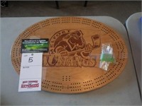 Mustangs Engraved Cribbage Board,