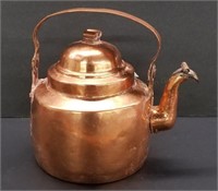 Antique Hand Forged Copper Kettle, 8"