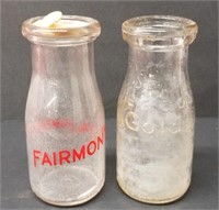Fairmont & Meadow Gold Half Pint Milk Bottles