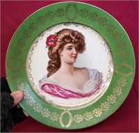 9.5" Hand Painted Portrait Plate, Beehive Mark