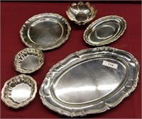 Group of Silverplate: Large Tray, Dishes, Bowl, et