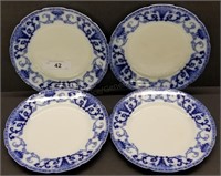 4 Flow Blue 9" Luncheon Plates W.H.Grindley & Co