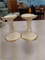 Two Lenox candle holders