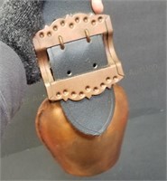 Large Brass Cowbell on belt