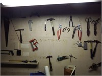 Lot # 311 - Entire Wall of hand tools: hammers,