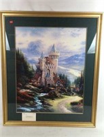 Large Framed Thomas Kinkade Castle Painting
