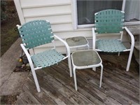 Lot # 330 - Two patio chairs and two glasstop