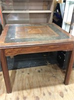 square wood table (tri colored top)