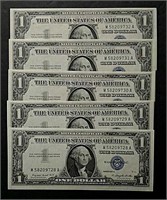 10  1957-A $1 Silver Certificates  CU