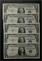 15  Series 1957 $1 Silver Certificates  XF - AU