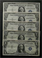 10  Series 1935 $1 Silver Certificates  F - XF