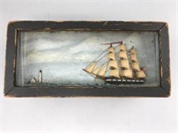 Maritime small pine box, painted black with