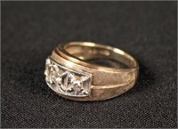 Men's 10K Gold Ring with Three Diamonds