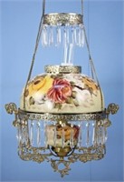 Victorian Style Hanging Light w/ Rose Decoration