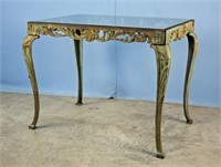 Cast Iron Garden Table W/ Plate Glass Top