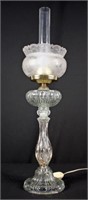 Baccarat Style Banquet Lamp w/ Etched Satin Shade