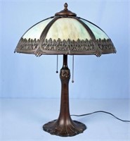 Pittsburgh Arrowhead Lamp with Slag Glass Panels
