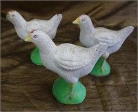 Set of 3 Concrete Chicks