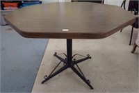 Hexagonal Dining Table with Metal Base
