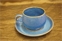 English Stoneware Tea Cup & Saucer