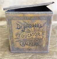 “Dr. Johnson`s Educator” Metal Cracker Tin
