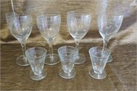 7pc set Wine and Sherry glasses
