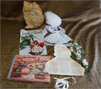 Tray Lot of Doll Craft 1961 Books and Patterns