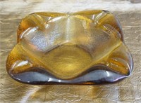 Amber Glass Ashtray