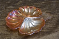 Clover Shaped Carnival Glass Candy Dish