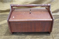 Wooden Sewing Box with Handle