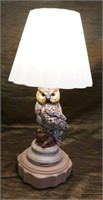 Ceramic and Wood Owl Lamp