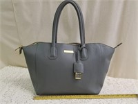 Joy & Iman Grey Leather Satchel/Handbag