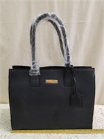 Joy & Iman Black Leather Satchel/Handbag