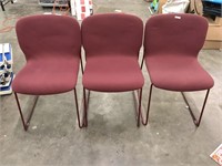 3 red chairs-good condition