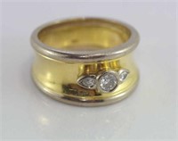 18ct yellow & white gold and 3 diamond ring