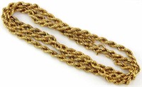 14ct yellow gold rope chain necklace