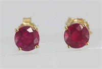 10ct yellow gold and ruby studs