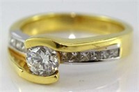 18ct two tone diamond dress ring