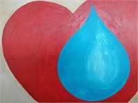 Original Painting; Heart Drop