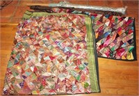 Hand Sewn Quilts and 2 Rolls of Fabric
