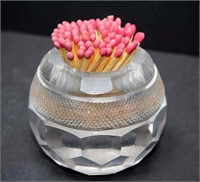 Crystal Votive Holder with Matches