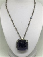 Sorelli Faceted Black Stone Necklace