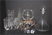 Art Glass Vases and Decanter (lot of 6)