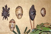 Carved Tribal Masks (lot of 5)